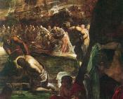 雅格布罗布斯提丁托列托 - Baptism of Christ detail